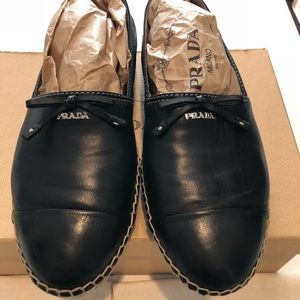 Prada Leather Espadrilles